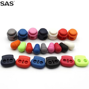 SAS Factory Direct Supply Customized Logo Size Transparent Black Colorful Plastic Cord Lock Stopper