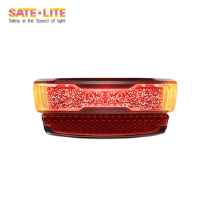 Sate-lite CREE ebike light CE Rohs electric bike tail light mount on Carrier bike rear light reflector