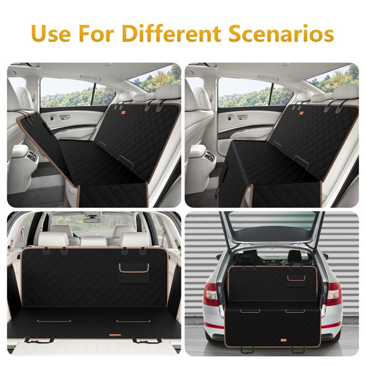 Durable Anti-slip Waterproof Pet Car Rear Seat Cover Dog Hammock With Side Flaps For Car Bench