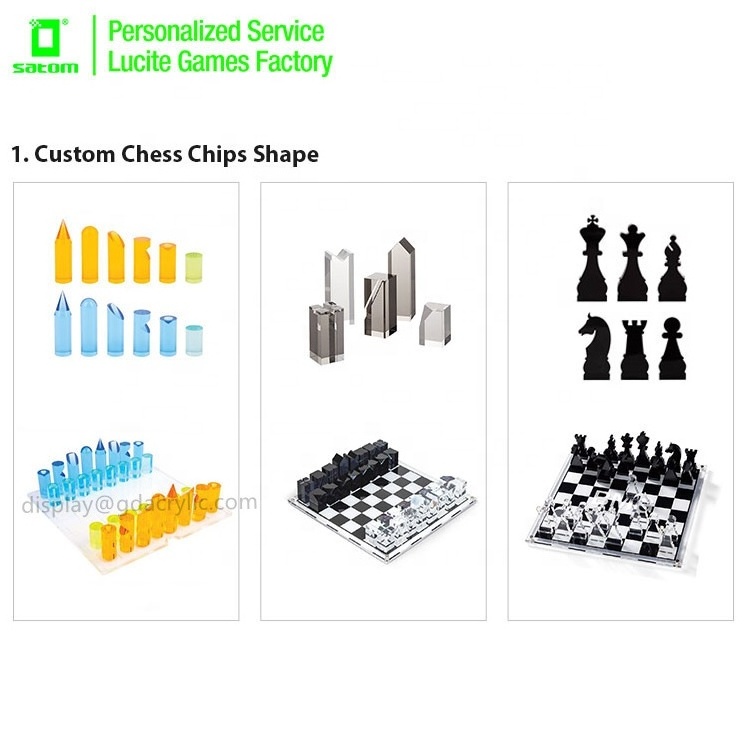 Custom Ornate Acrylic Crystal Luxury Chess Set