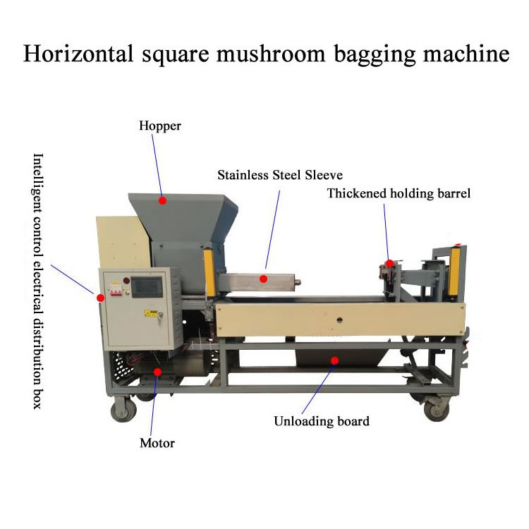 High capacity square mushroom plastic bags filling machine bagging machine for large-scale mushroom production