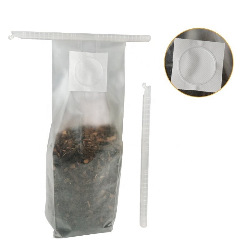 PP mushroom grow bags with 0.2/0.5micron filetr mushroom spawn fruiting bags