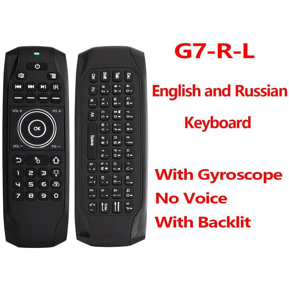 G7 Wireless Remote Control 77keys Air Mouse Mini Keyboard IR Learning 6-Axis Gyroscope Backlit for Android TV Box H96 Max 3318