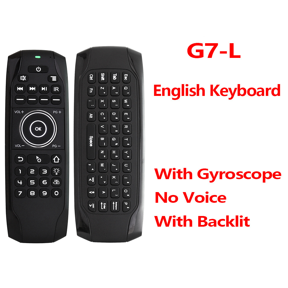 G7 Wireless Remote Control 77keys Air Mouse Mini Keyboard IR Learning 6-Axis Gyroscope Backlit for Android TV Box H96 Max 3318