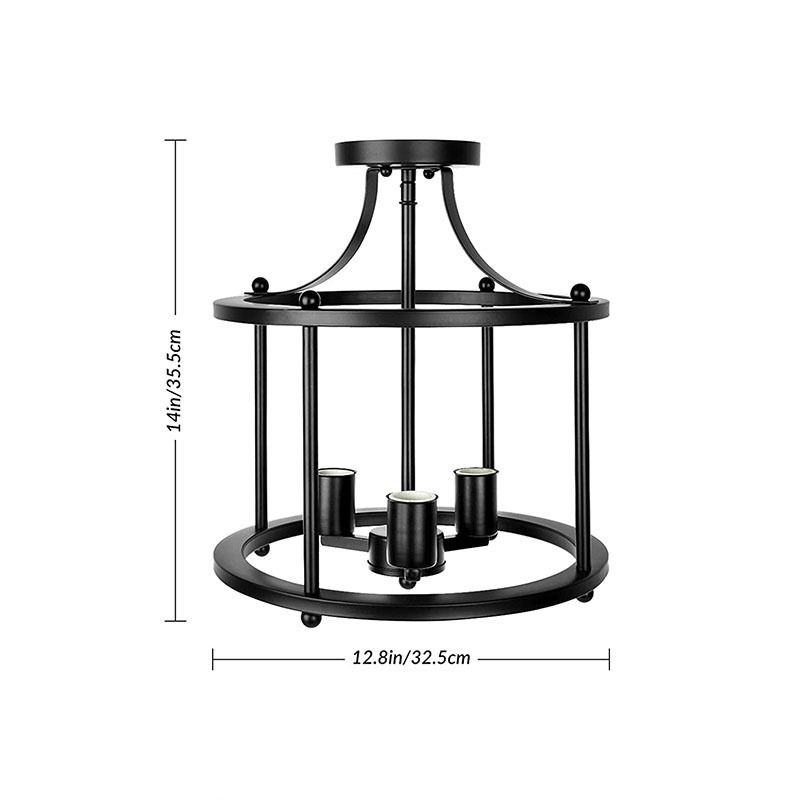 Farmhouse Vintage Ceiling Light Fixture for Hallway Kitchen Bedroom Black Flush Mount Ceiling Light