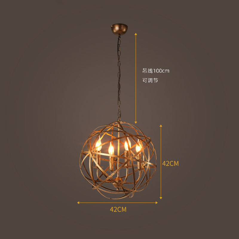 Industrial Hanging Lights Metal Globe Vintage Pendant Light Fixture for Living Room, Kitchen, Dining Room Pendant Light