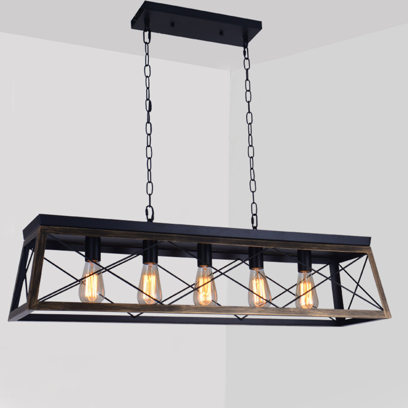 Modern Linear Hanging Light Fixture Matte Black 3-Light Industrial Pendant Lighting for Kitchen Island LED Chandelier