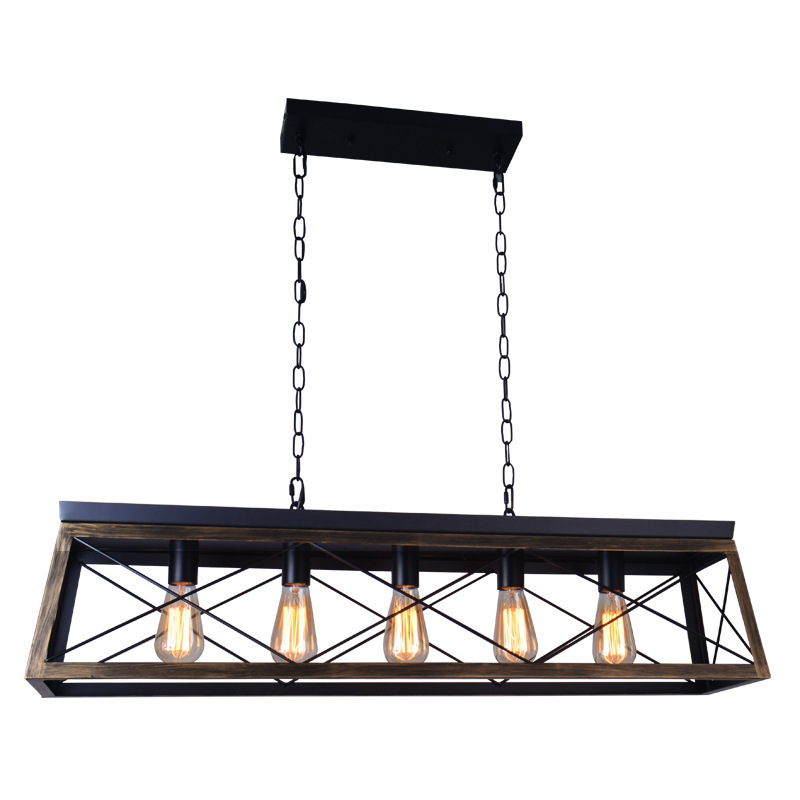 Modern Linear Hanging Light Fixture Matte Black 3-Light Industrial Pendant Lighting for Kitchen Island LED Chandelier