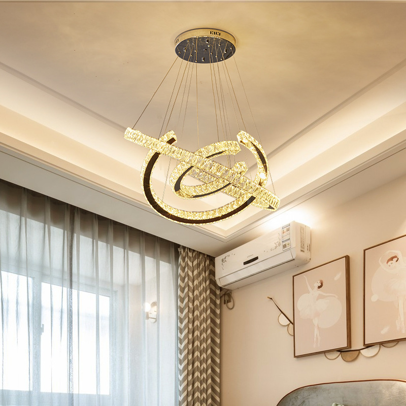 Hotel Project Nordic Luxury Crystal Chandelier Bedroom Hanging Light Restaurant Crystal Chandelier