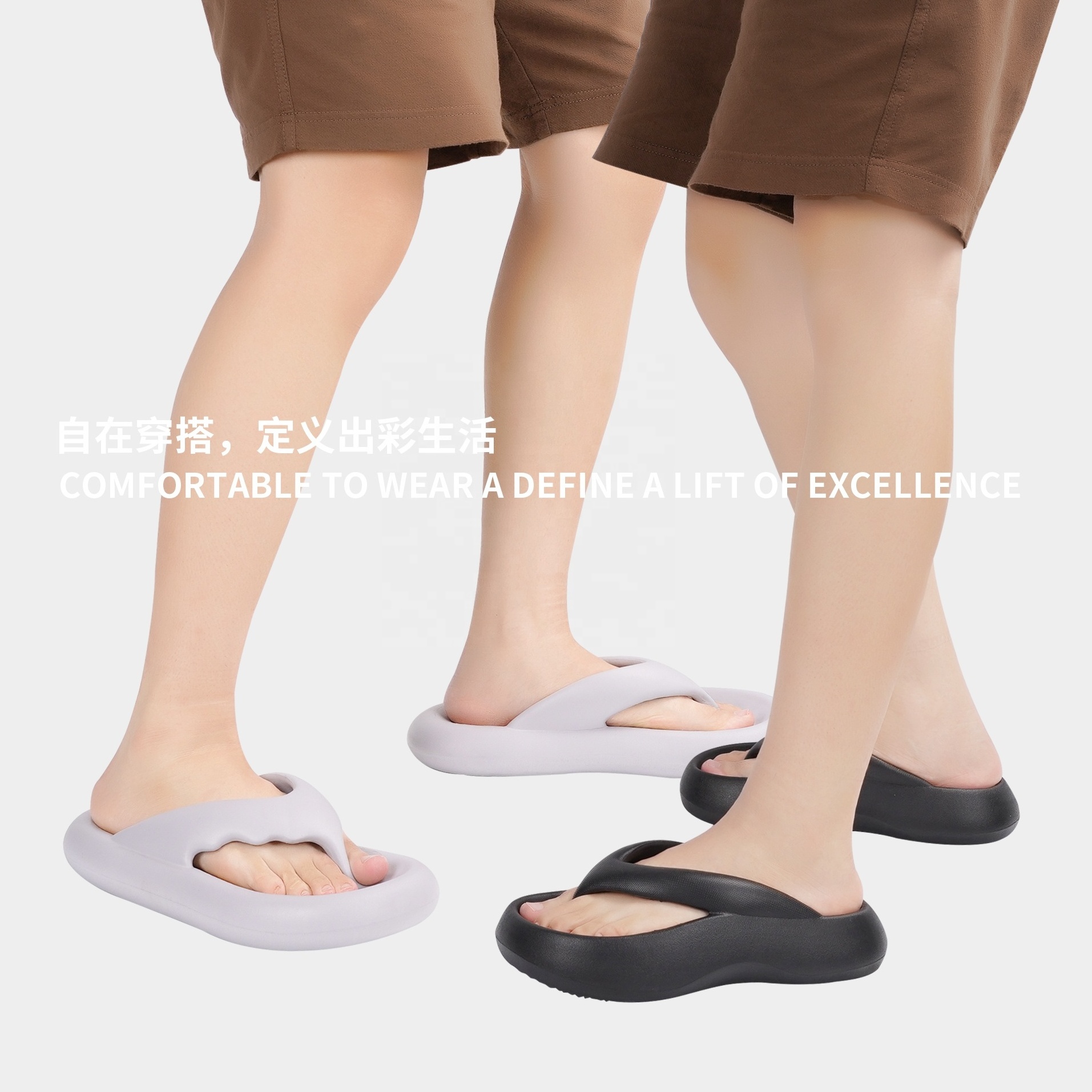 Customized Women EVA Flip Flops Slippers Non-Slip Bubble Slides Summer Outdoor Beach Thick Sole Sandals For Women