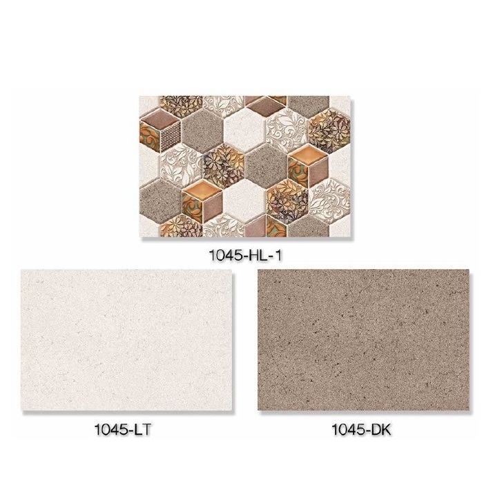 new brown color hexagon design cheap price ceramic wall glazed tiles 300x450mm