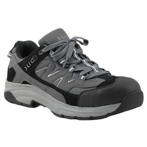 Unisex Grey Sporty Tie Safety Shoes Featuring Nylon Fabrics Rubber EVA Sole and Anti-Slip Technology high quality