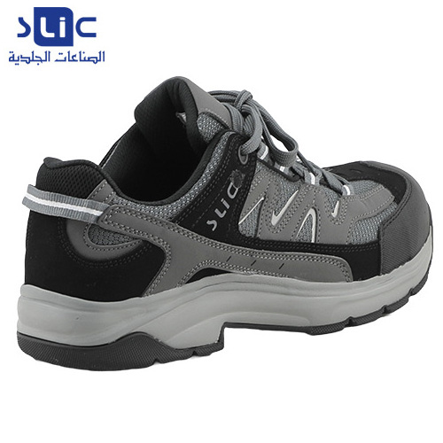 Unisex Grey Sporty Tie Safety Shoes Featuring Nylon Fabrics Rubber EVA Sole and Anti-Slip Technology for All-Day Comfort