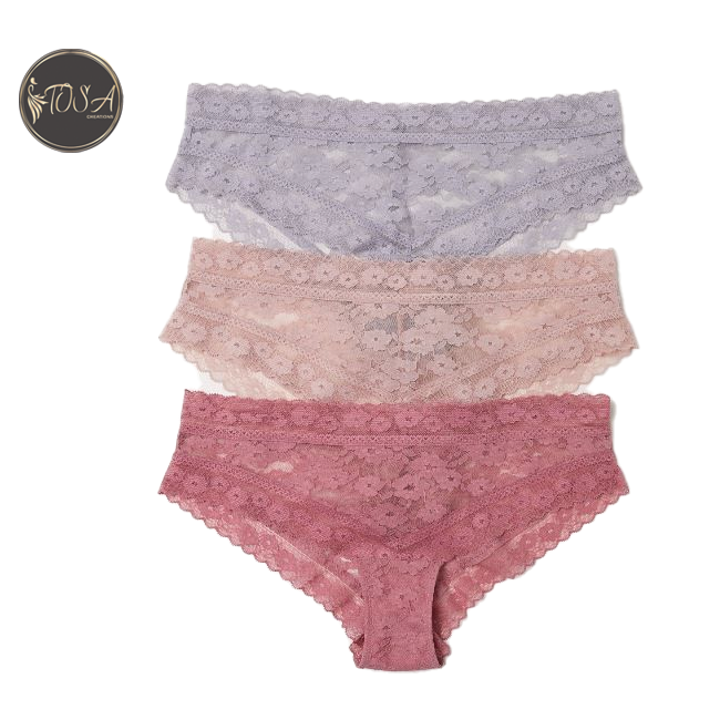 solid color with lace Lingerie Women's French Triangle panties Bangladesh Comfortable lady's breathable sexy  high waist butt l