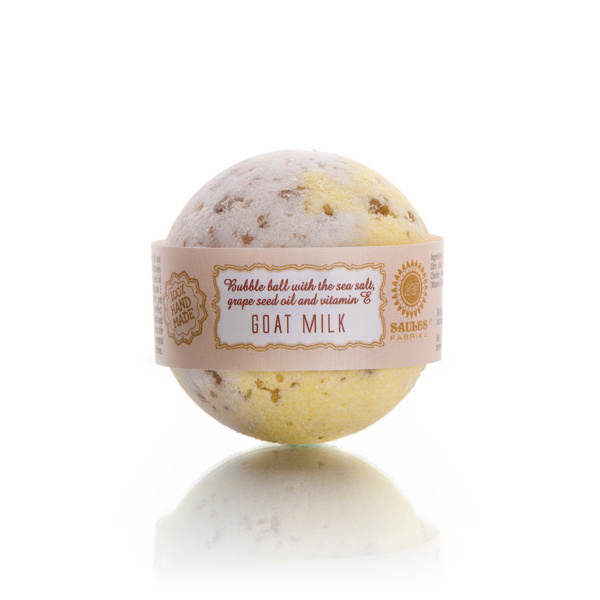 Goat Milk Bath Bomb 100% Handmade Product by Saules Fabrika