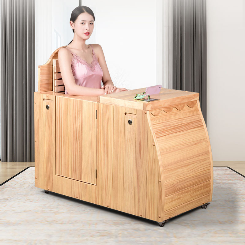 Healthy Star Half Body Home Use Canadian Hemlock Small Far Infrared Sauna Cabin