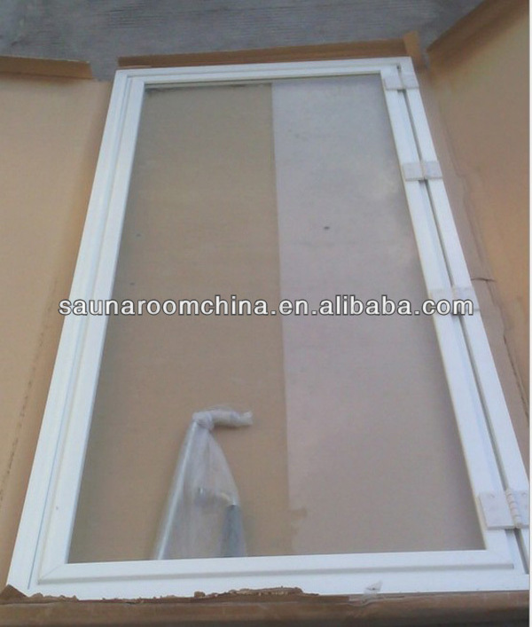 Size can customize colourless and dark brown steam sauna glass doors with aluminium and tempered glass sauna door