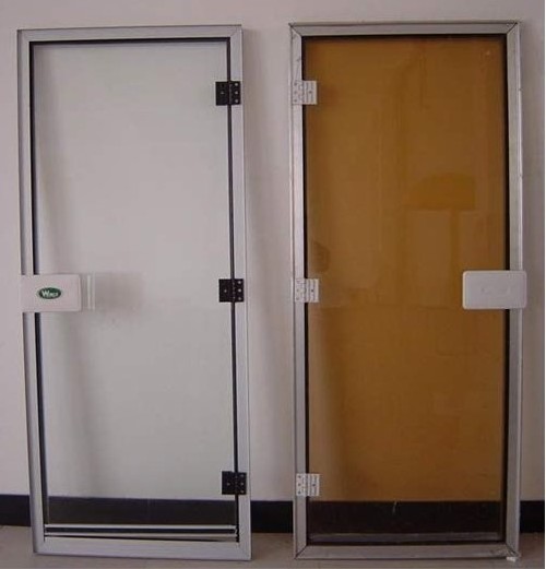 Sauna accessories for sauna room use 1860*760/670m with aluminium and tempered colourless and dark brown steam sauna glass doors