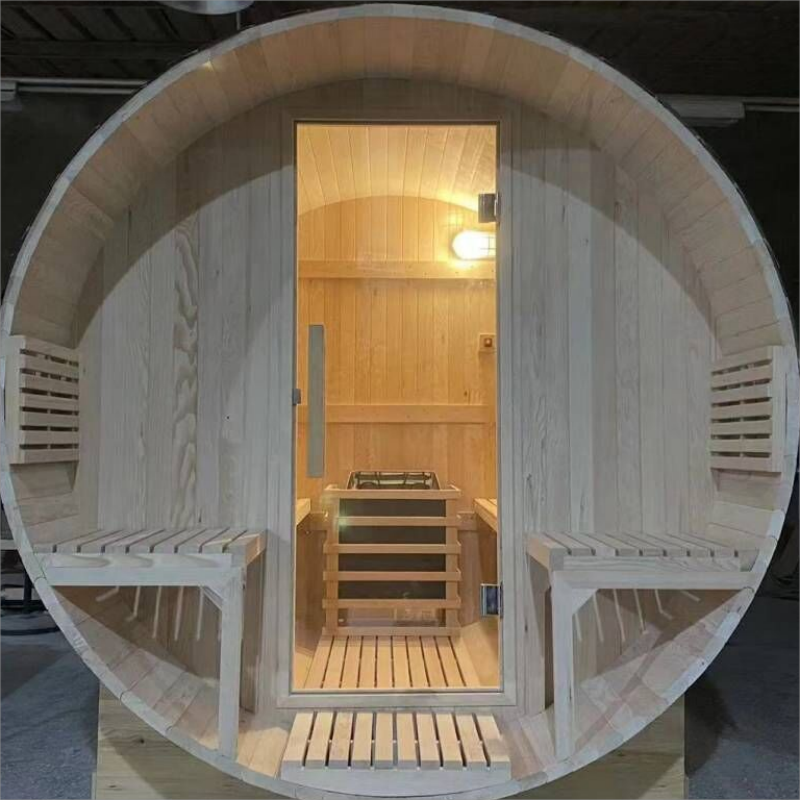 Finnish 4 Person Outdoor Sauna Cheap Price Garden Good Quality Wooden Barrel  Sauna Outdoor