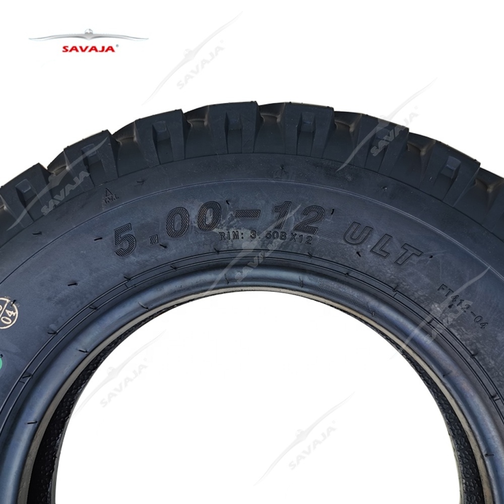 TYRE FOR THREE WHEELER MOTORCYCLE TRICYCLE TIRES 5.00-12  SAVAJA 5.00X12