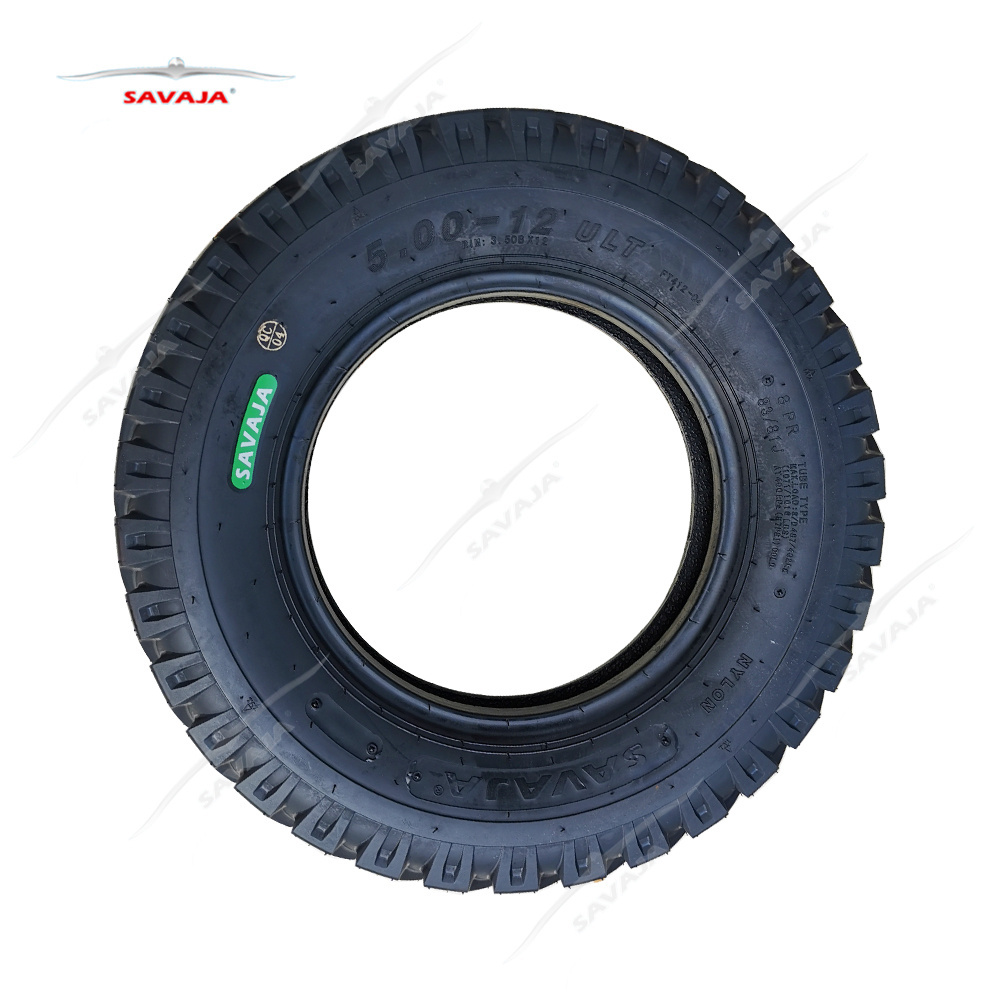 TYRE FOR THREE WHEELER MOTORCYCLE TRICYCLE TIRES 5.00-12  SAVAJA 5.00X12