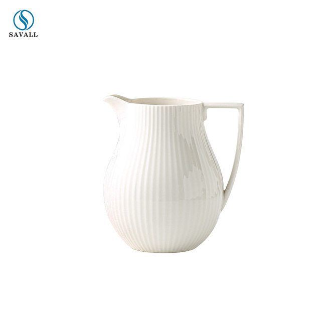 Savall HoReCa Ceramic milk pot milk pot large kettle summerdinnerware porcelain cool kettle for star restaurant hotel