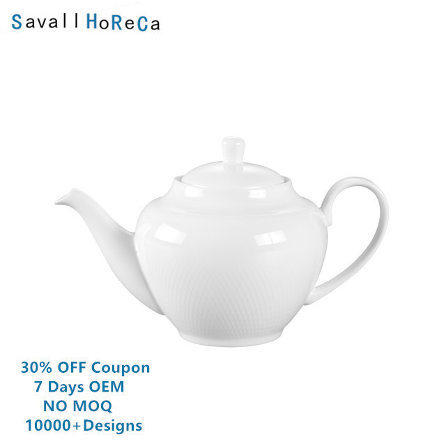 Savall HoReCa star hotel restaurant 990ML bone china plain white chinese tea pot white ceramic tea pot