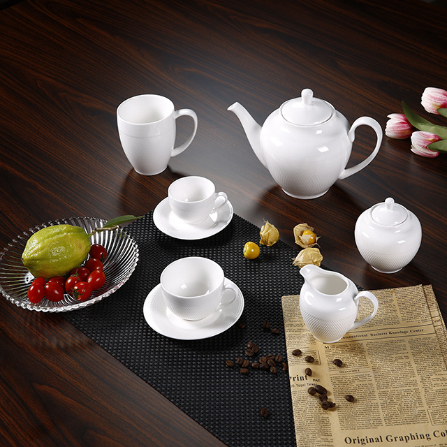 Savall HoReCa star hotel restaurant 990ML bone china plain white chinese tea pot white ceramic tea pot