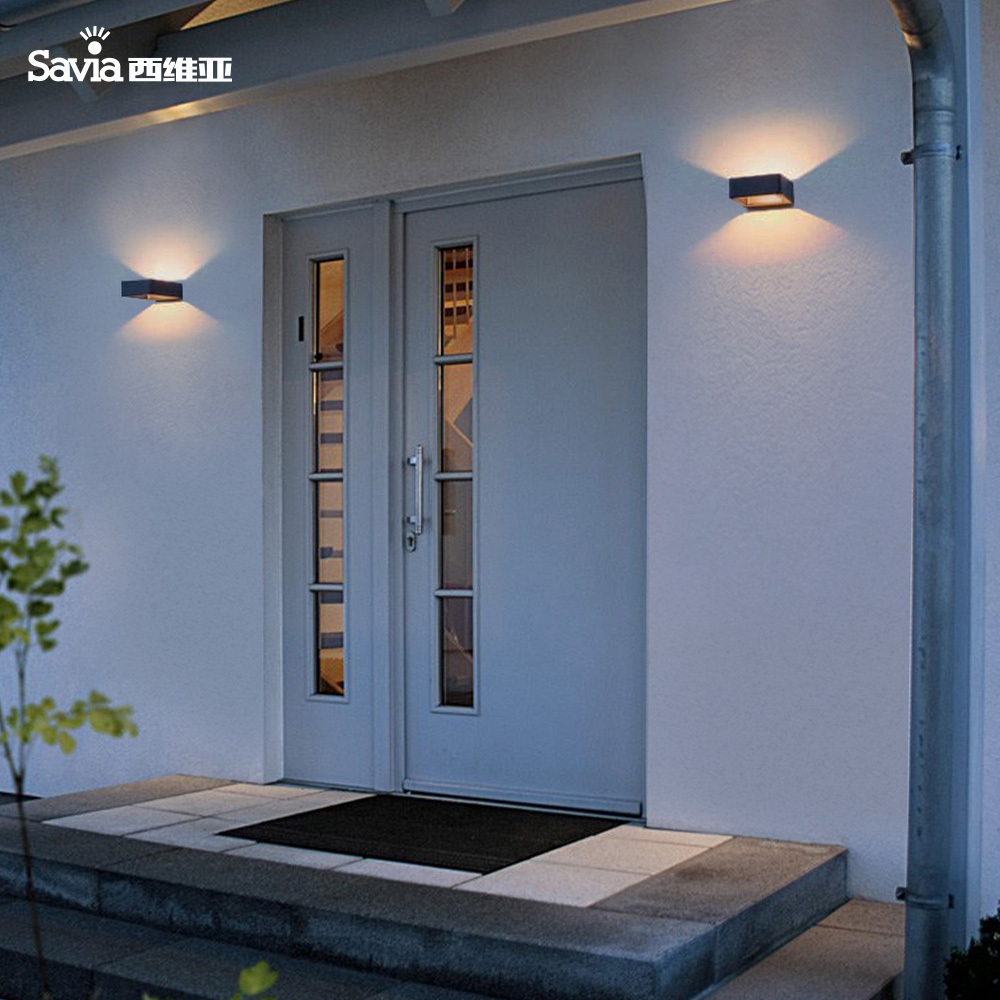 Savia aluminium garden lights LED 7W waterproof IP44 dark gery outdoor wall lights for outside front door patio terrace hallway