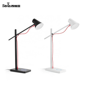 Savia Modern LED Desk Table Lamp Flexible Adjustable Swing Arm Reading Light Black And White For Study Room Hotel Office