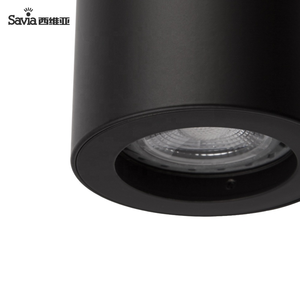 Savia Black And White Round Ceiling Surface Mounted Cylinder Spot Downlight Lamp GU10 LED Aluminium Modern light