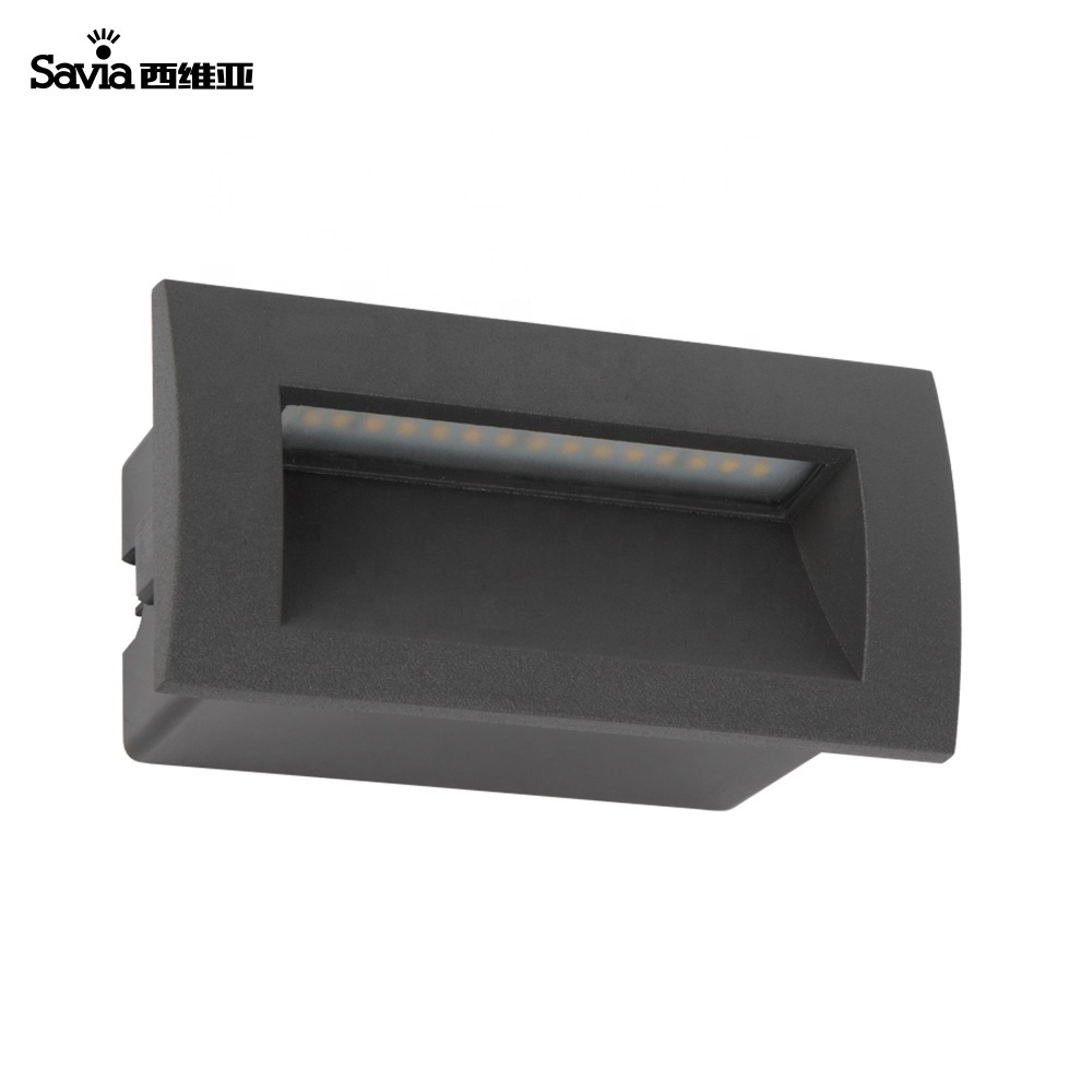 Savia LED SMD outdoor recessed step light corner lamp IP65 waterproof aluminum wall mount staircase stair brick walllight