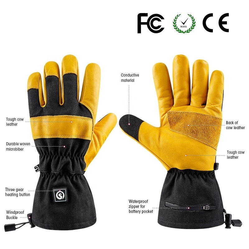 Winter Heated General Utility Work Labour Protection Gloves All-Purpose Performance Fit Durable Machine Washable Large Black