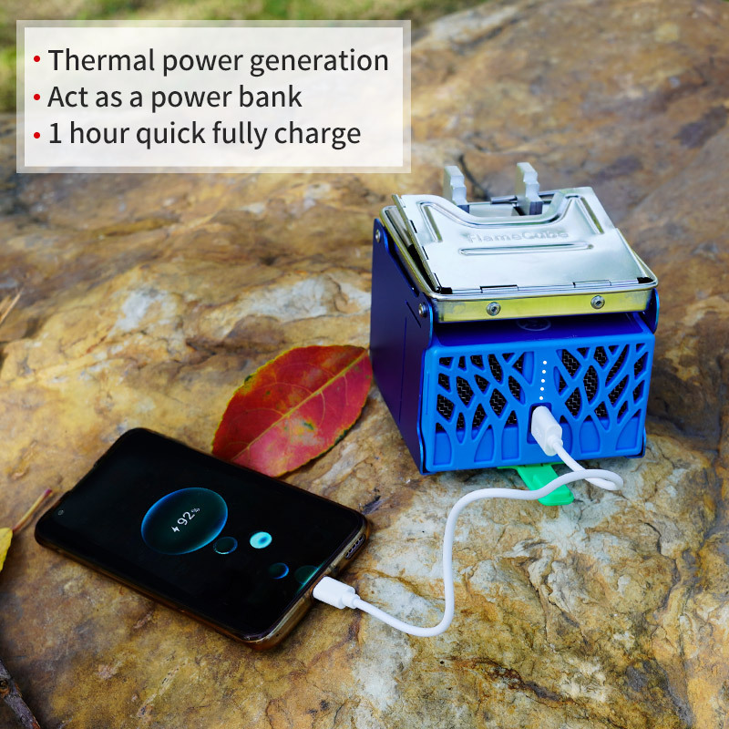 Top Light Weight Automatic Outdoor Mini Flame Cube Electric Stove Portable Foldable Camping Wood Stove