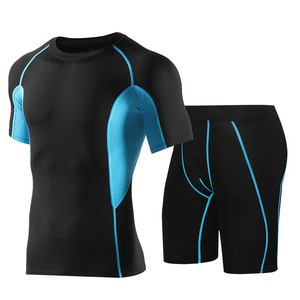 Wholesale Thin Fitness Clothing Training Running Gym Clothes Quick Dry Short-sleeves Men Sportswear