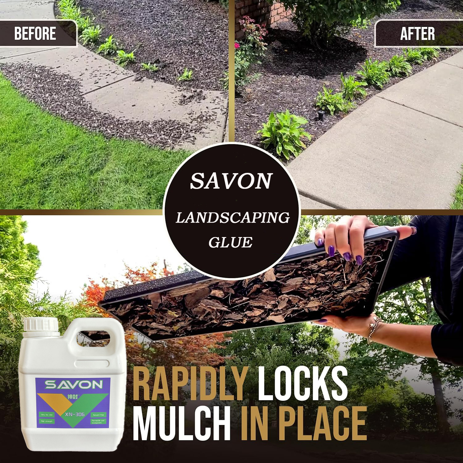 Ready to Use Professional Grade Landscape Glue for Gravel Rock and Mulch Fast Drying Gravel Glue