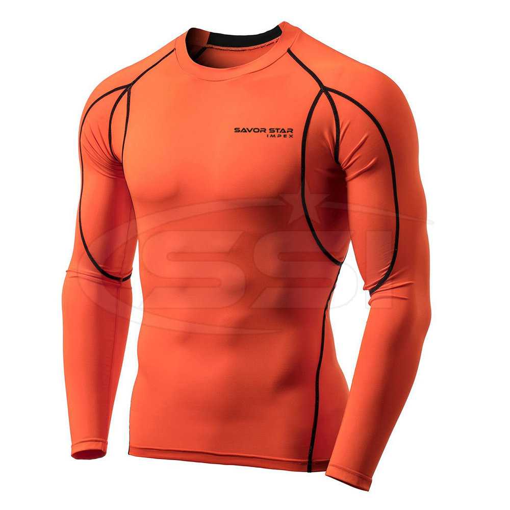 Mock Neck Compression Shirt In Many Colors Long Sleeved Compression Baselayer Top For Men Sublimated Rash Guard Best Quality