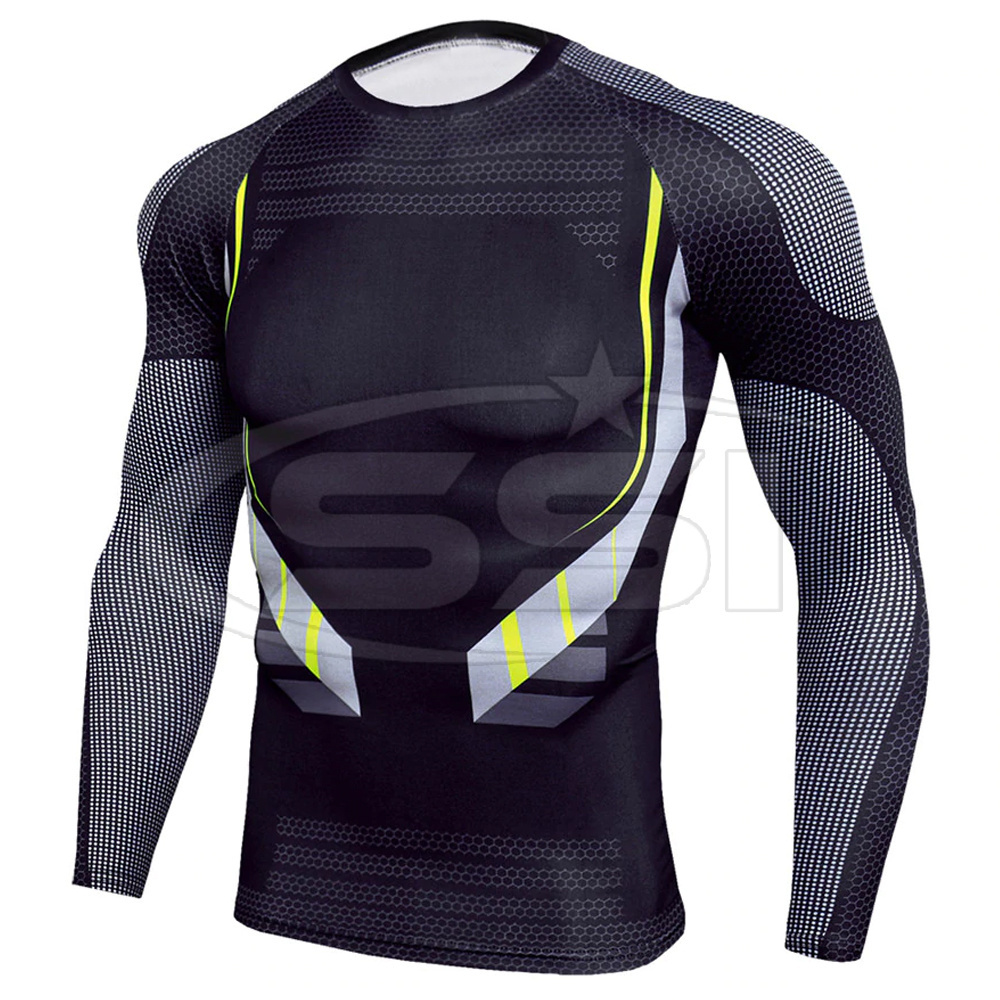 Mock Neck Compression Shirt In Many Colors Long Sleeved Compression Baselayer Top For Men Sublimated Rash Guard Best Quality