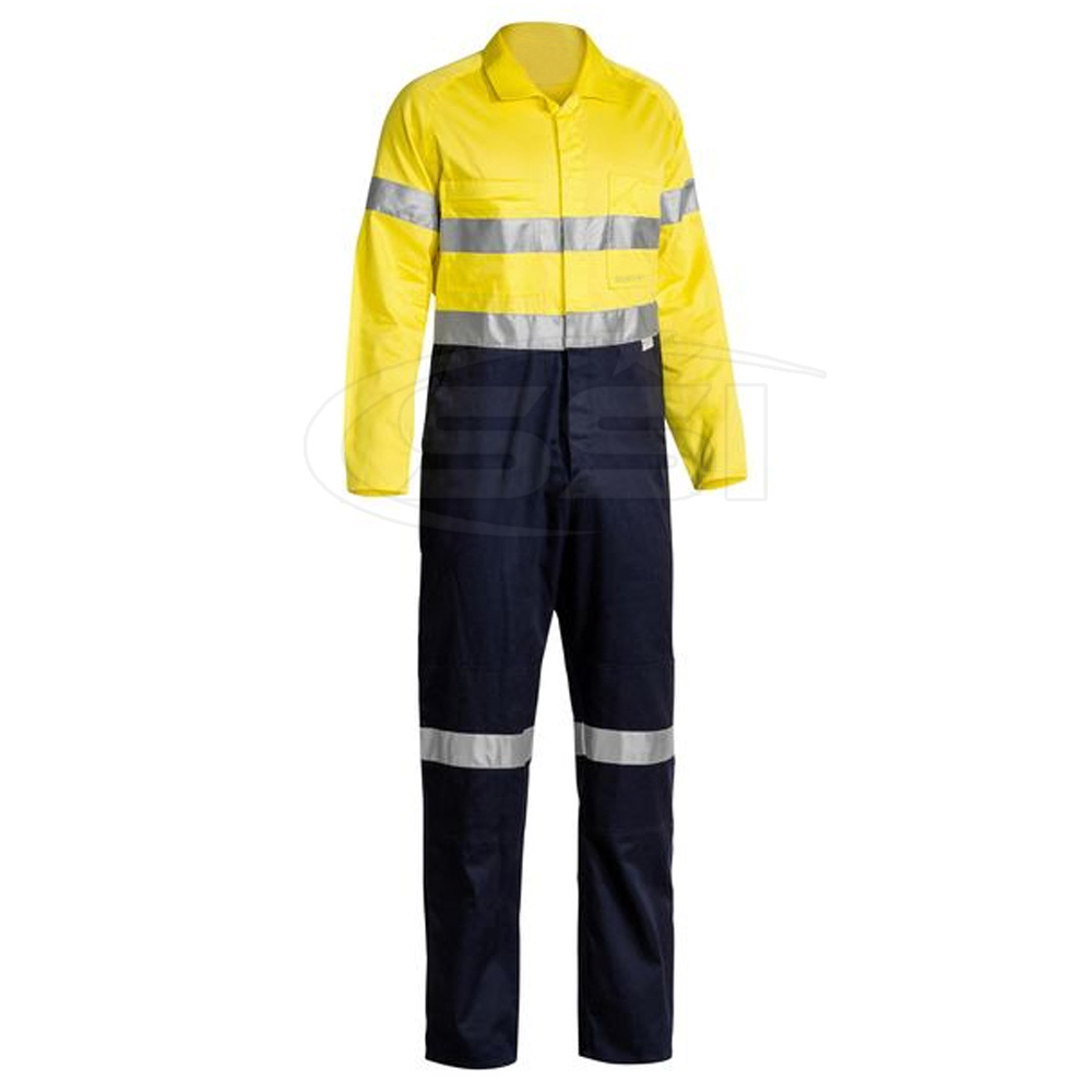 coverall custom logo construction workers high visibility reflective cotton overall work suit workwear for factory