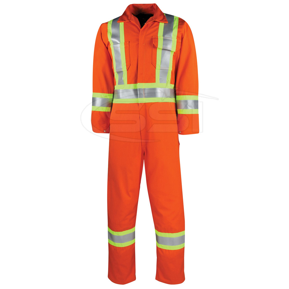 High vis fire resistant industrial flame retardant coverall work uniform clothing