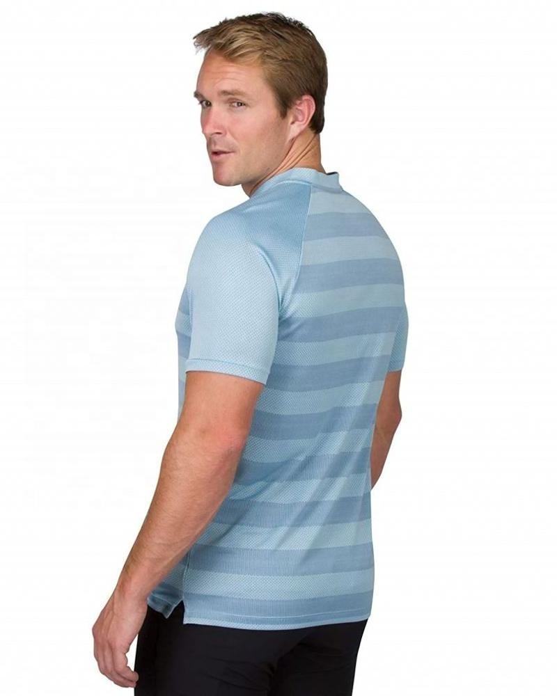 Collarless Polo T Shirt 88% polyester 12% spandex new design sublimated men's quick dry collarless golf polo shirt