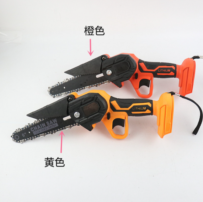 4 Inch Handheld Pruner Battery 21V Rechargeable Portable Mini Electric Chainsaw With Brush Motor