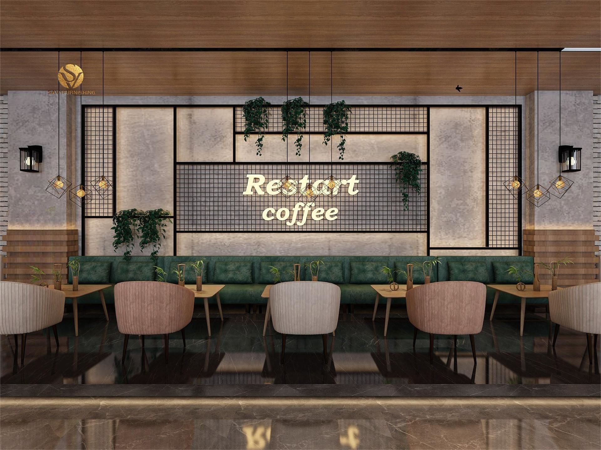 Cozy Cafe Coffee Shop Furniture Manufacturer Wooden Cafe Bar Counter Bakery Shop Furniture