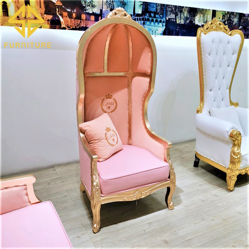 Cute royal pink queen throne wedding bird cage chair for party