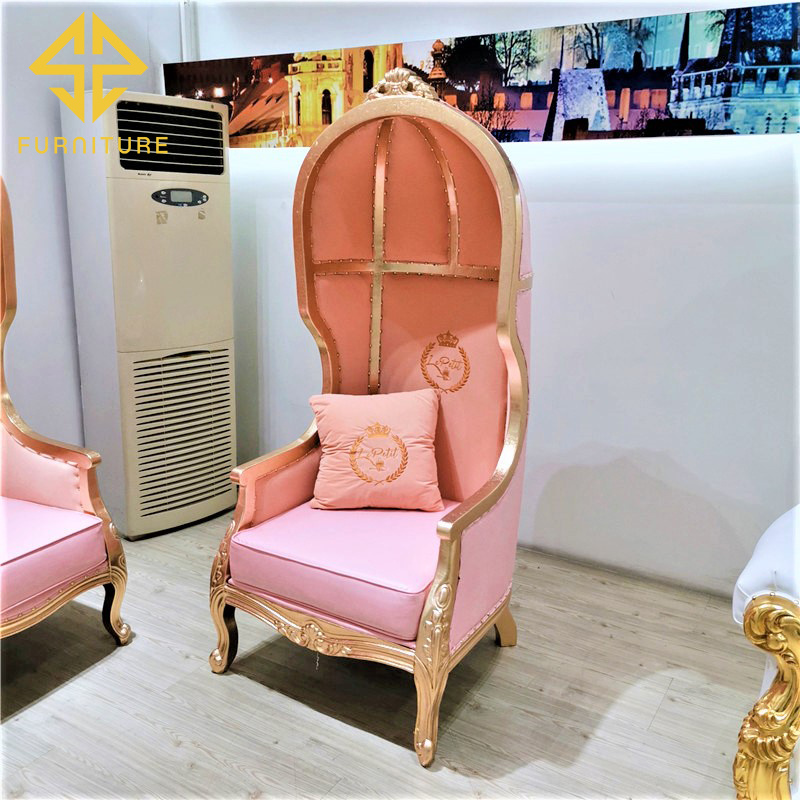 Cute royal pink queen throne wedding bird cage chair for party