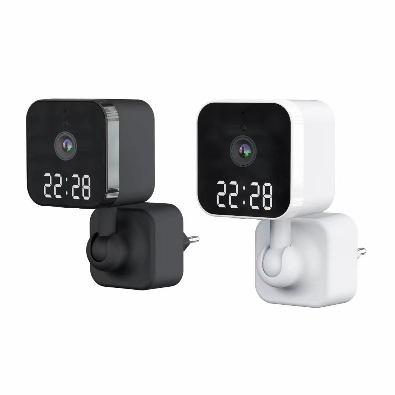 TUYA 2MP Two Way Audio IR Mini CCTV Cube Plug Direct Power Camera Audio Smart Camera With Clock Home Security Camera