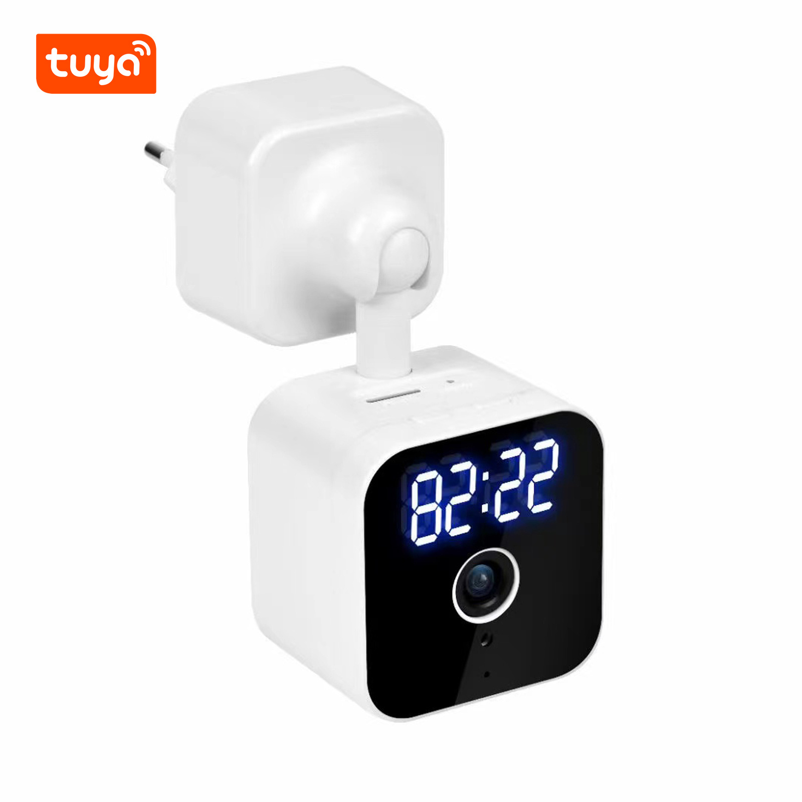 TUYA 2MP Two Way Audio IR Mini CCTV Cube Plug Direct Power Camera Audio Smart Camera With Clock Home Security Camera