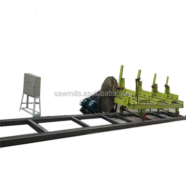 Forest Azobe Iroko Okan Tali Padouk Wood Cutting Circular Sawmill Single Blade With Log Trolley