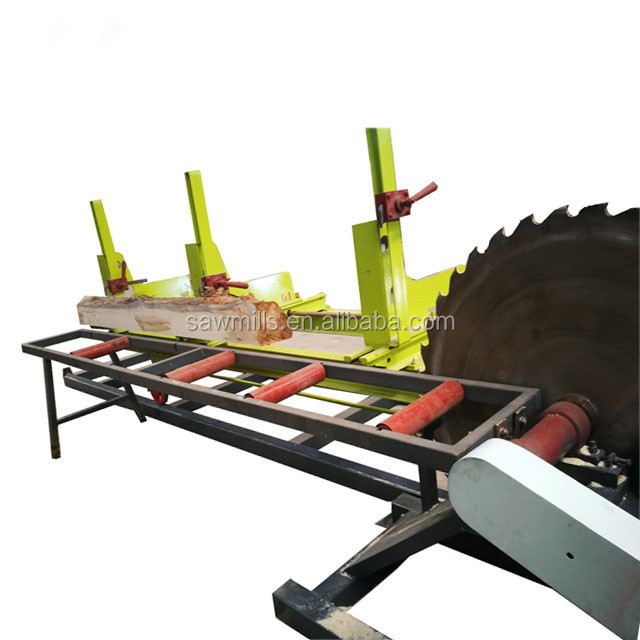 Forest Azobe Iroko Okan Tali Padouk Wood Cutting Circular Sawmill Single Blade With Log Trolley