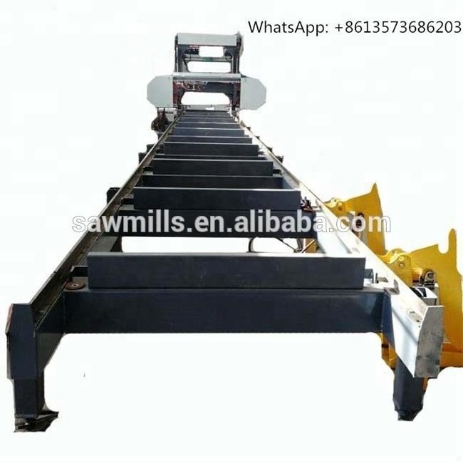 Portable horizontal bandsaw mill with mobile wheels log cutting sawmill